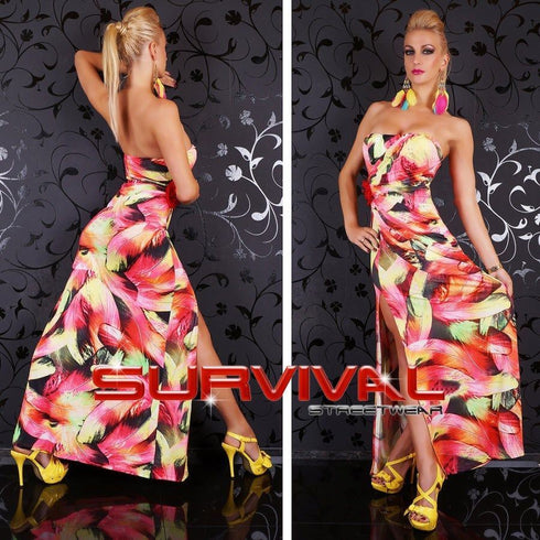 Strapless Floral Maxi Dress